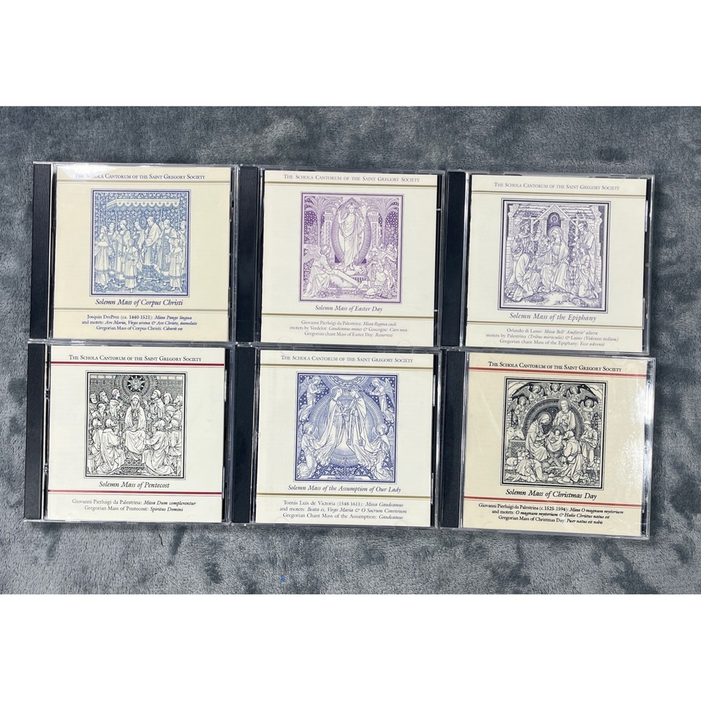 Vintage Solemn Mass Music CD LOT OF 6 Christmas Day‎ Easter Pentecost Corpus VG